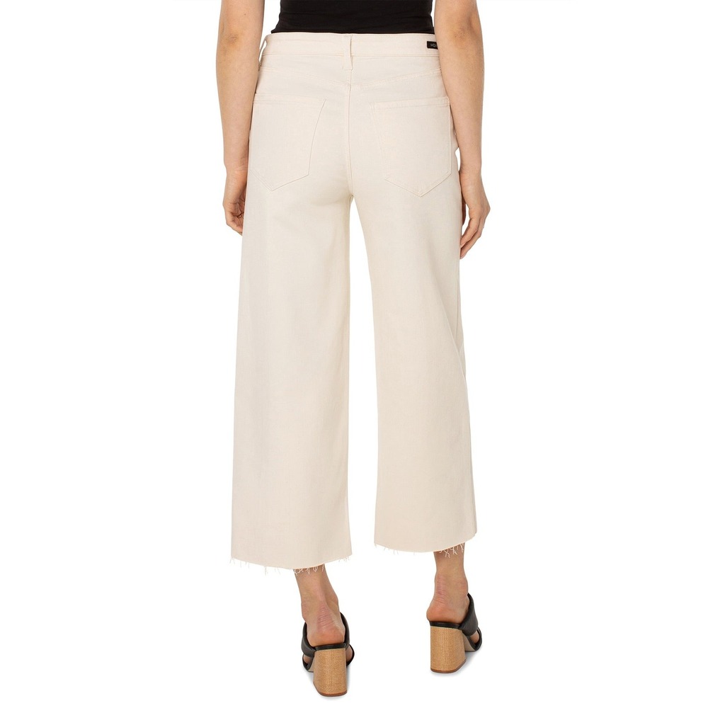 Liverpool Los Angeles Hannah Wide Leg Crop Jeans Cream Off-White Size 6/28 - Picture 2 of 11